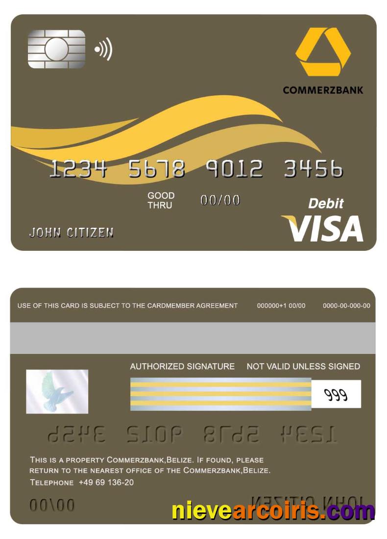 Belize Commerzbank visa card